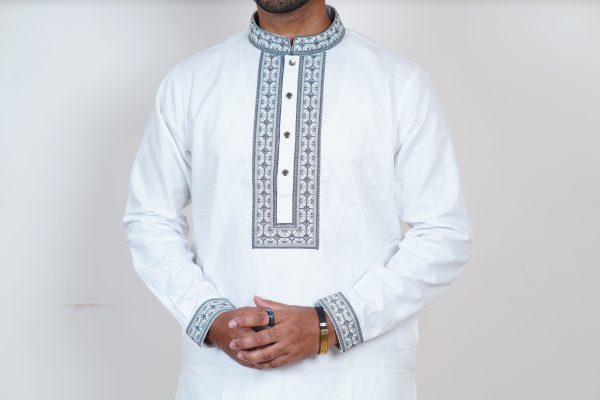 Heringbone Panjabi-White - Image 2
